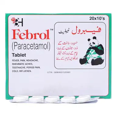 Febrol Tablets 500Mg (1 Box = 20 Strips) (1 Strip = 10 Tablets)