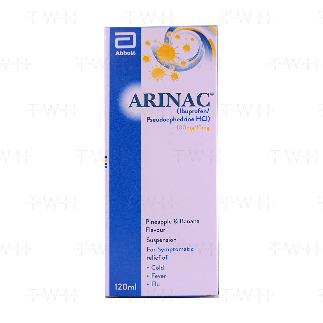 Arinac Syrup 100 mg / 15 mg per 5 mL — Liquid Formulation